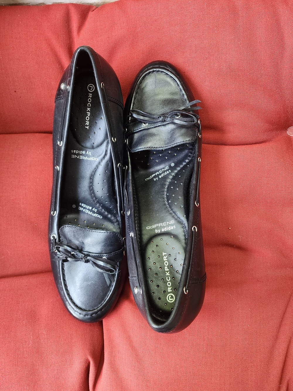 Rockport Adiprene Adidas Black Leather Slip-On Shoes Size 9.5